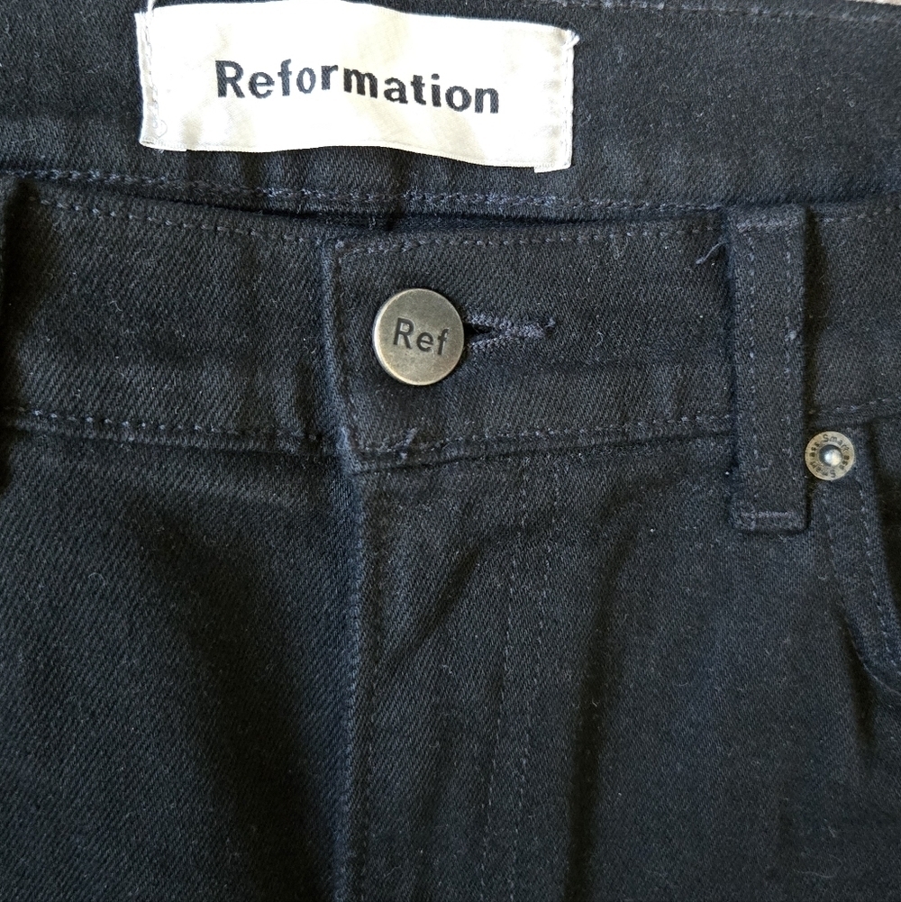 Reformation Black Flare Leg Jeans Size 28 - Picture 6 of 9